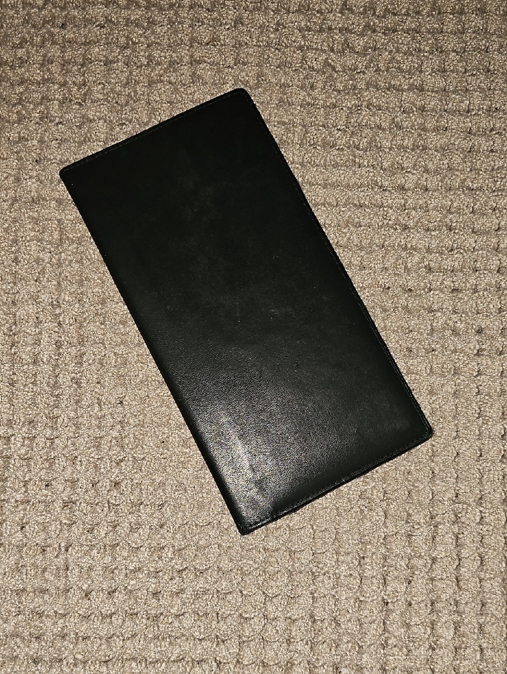 Classic Black Leather Checkbook Wallet NEW